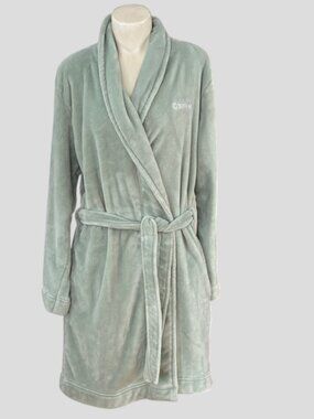 Calvin Klein Plush Sleepwear Robe in Light Sage Med/Lge